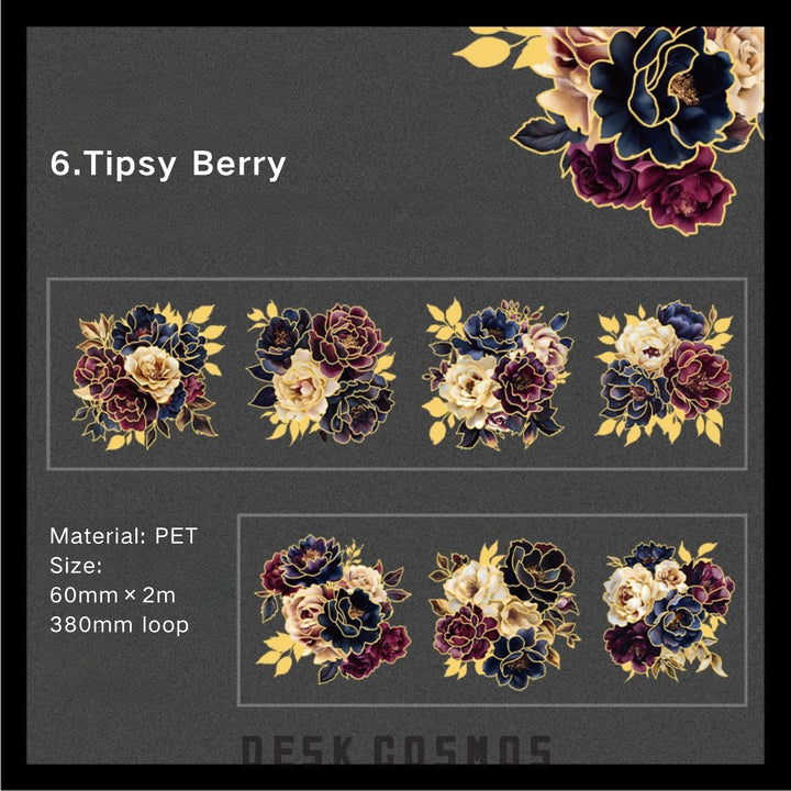 Gothic PET Tape Gilded Flower moody stationery tape