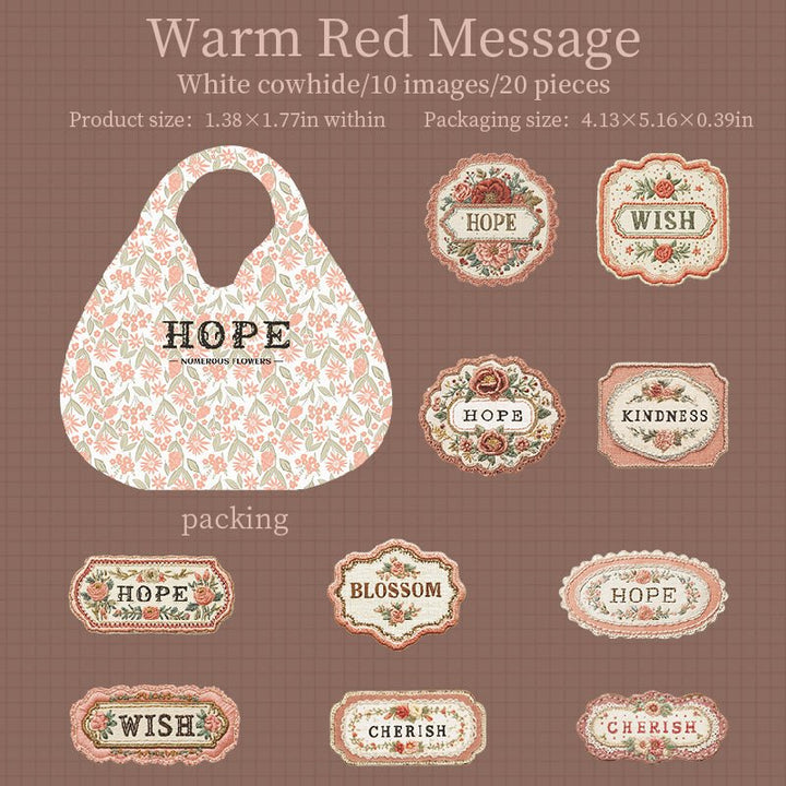 Flowers Embroider Writing Paper Stickers PET Tape Suitable For Journal Lovers