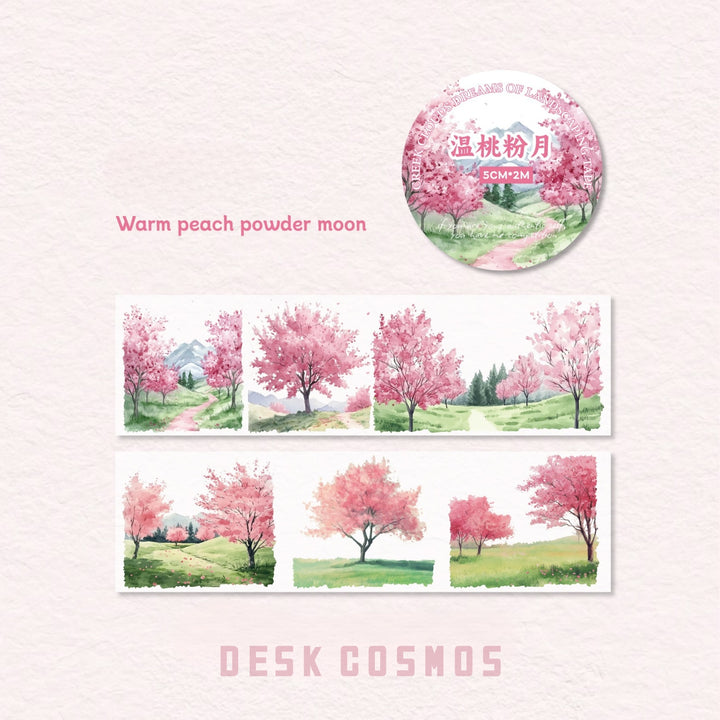 Creek Dream Cloud Rising Tape Warm Peach Powder Moon Floral Design