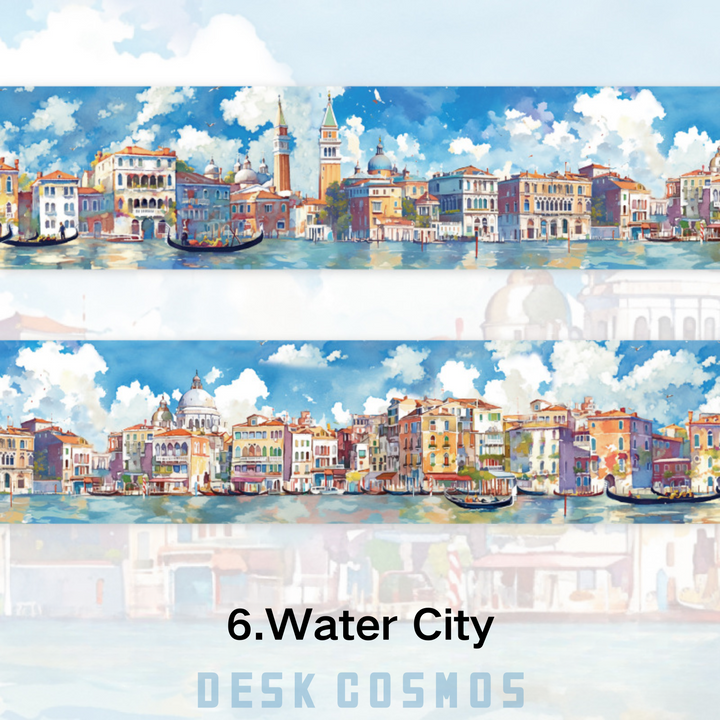 Travel Time Water City Scenery Tape Dreamy Journal
