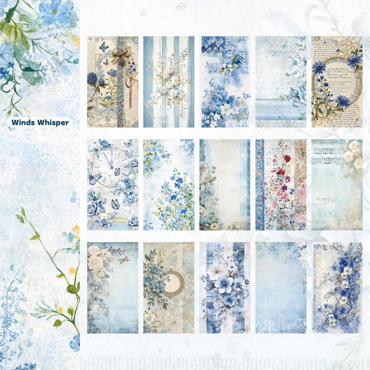 Retro Story Morning Flowers Paper Pack Suitable for Scrapbook
