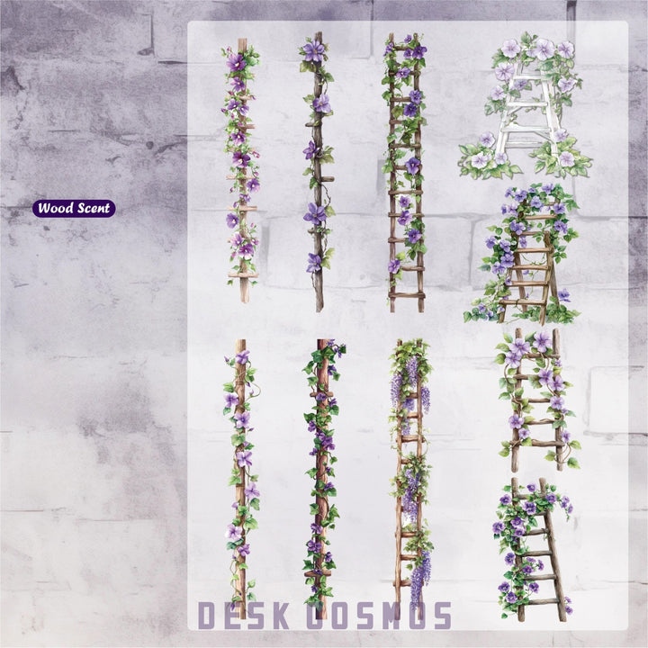 PET Sticker Flower Ladder Scene Styling