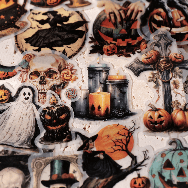 Halloween Sulphate Paper Stickers 65pcs Craft Decoration