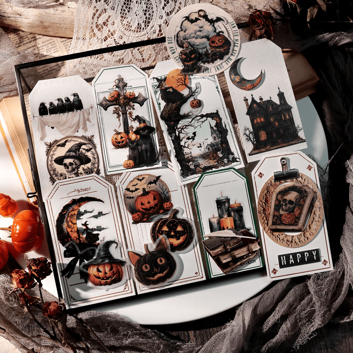 Halloween Sulphate Paper Stickers 65pcs Party Fun