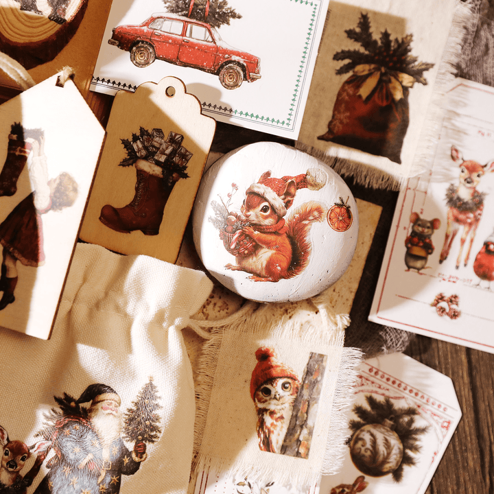 Christmas Santa Animal Transfer Stickers - Desk Cosmos