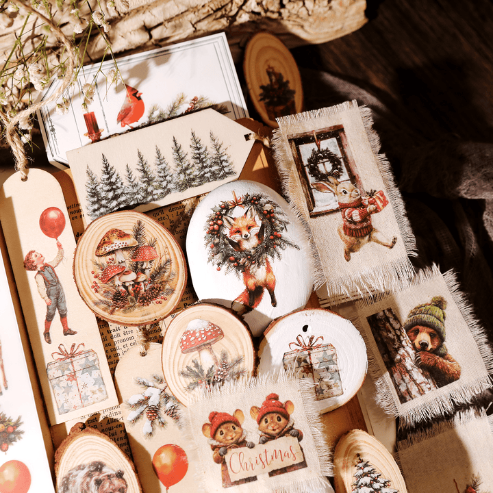 Christmas Santa Animal Transfer Stickers - Desk Cosmos