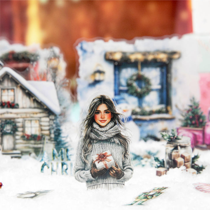 Christmas Winter Home Scene PET Stickers - Desk Cosmos