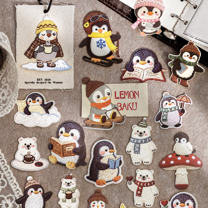 Textured Embroidered Cute Pet Fabric Stickers - Desk Cosmos