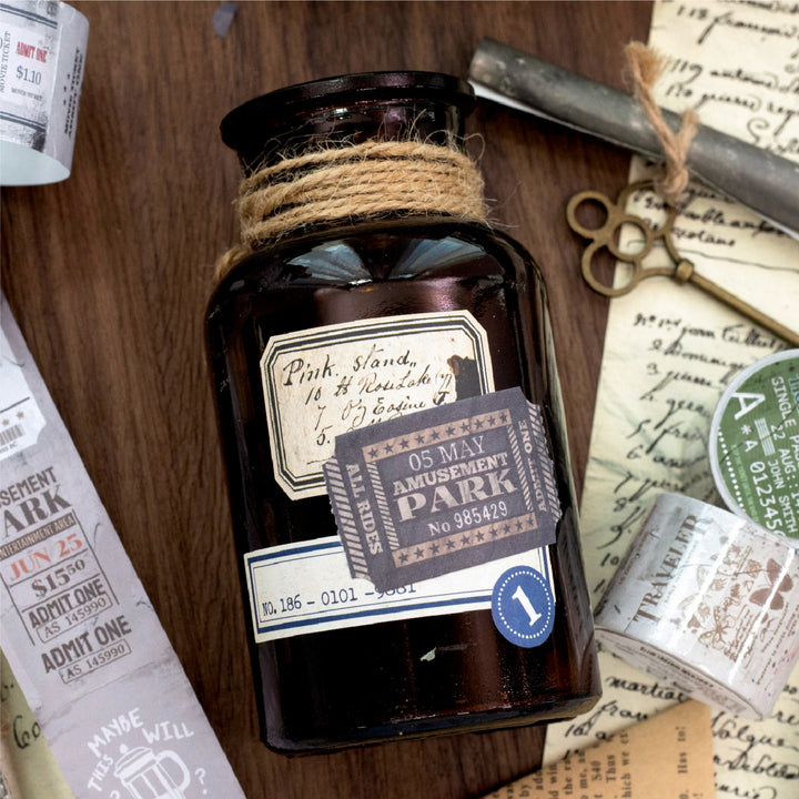 Vintage Ticket Book Paper Stickers - Desk Cosmos