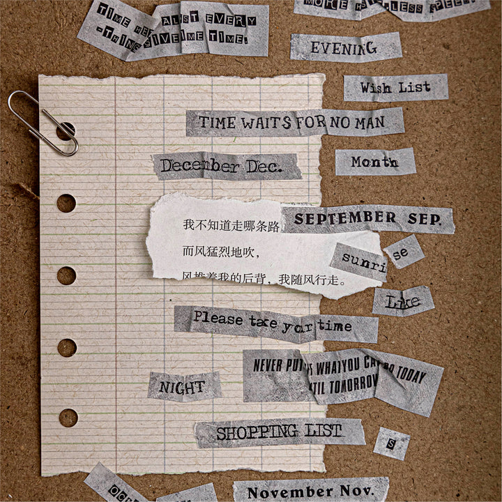 Time’s Words Series Die - cut Tape - Desk Cosmos