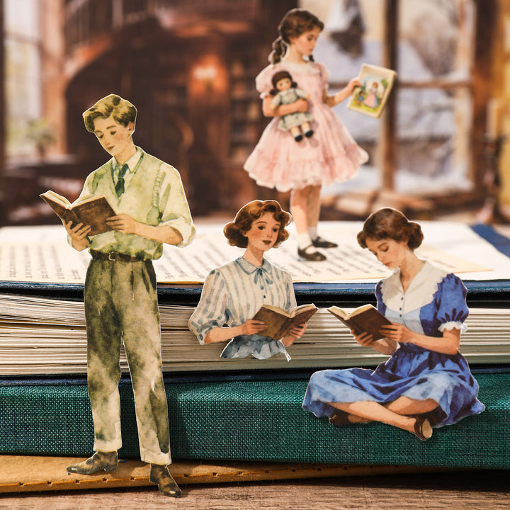 Reading Time Vintage Pre - cut Sticker Book - Desk Cosmos