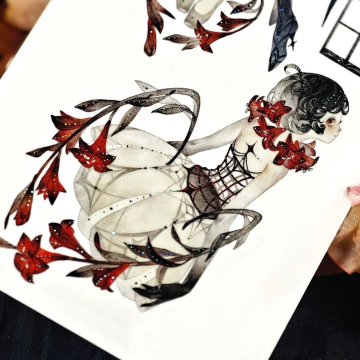 Gothic Night Witch Decorative PET Tape - Desk Cosmos