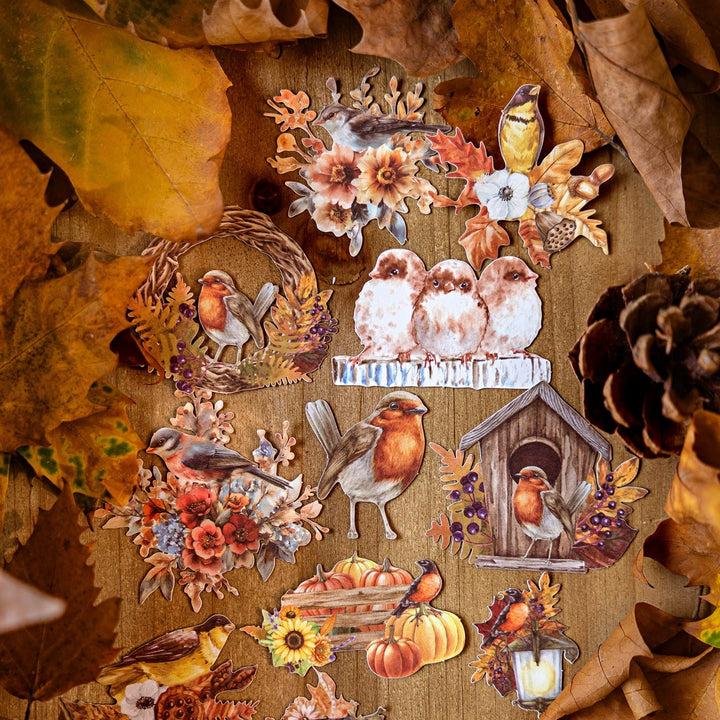 Fall Farm Stickers Autumn Stickers – Forest, Farm, Butterflies, Leaves - Desk Cosmos