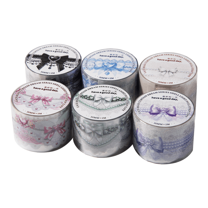 Dreamy Lace Shell Shine PET Tape - Desk Cosmos