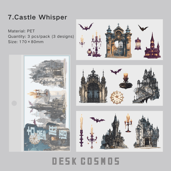 Time Notes Castle Murmurs PET Stickers Antique Europe