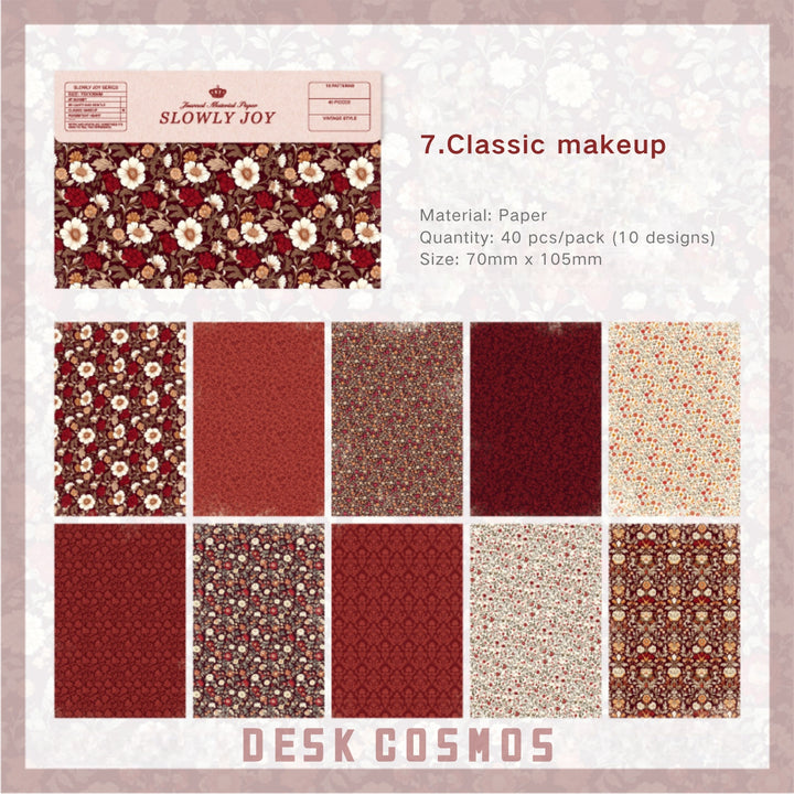 Slowly Happy Classic Makeup Texture Paper for Journaling