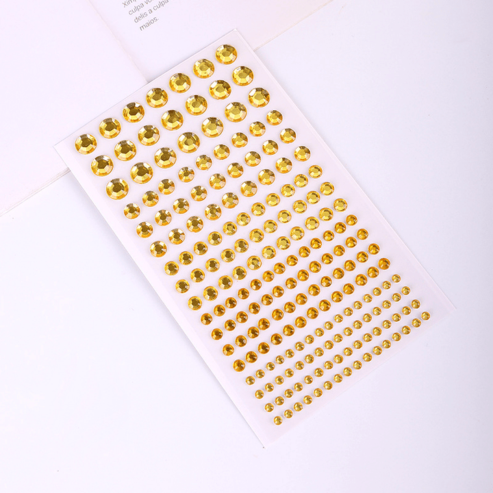 Crystal Sticker Set Light Gold 3D Crystals Polka Dots DIY