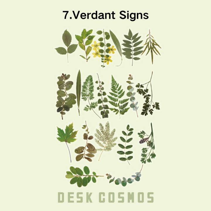 Romantic Language Green Sign Flower Sticker Nature Scene Design