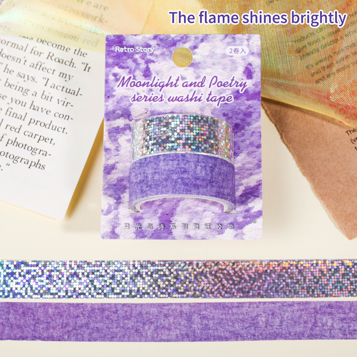 Moon with poetry series washi tape retro journal main display