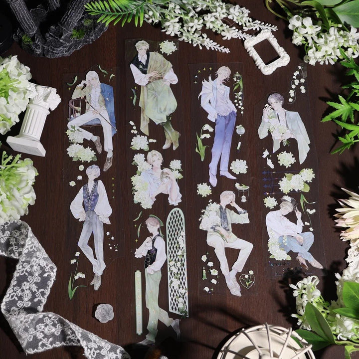 Elegant Floral Gentleman PET Tape - Desk Cosmos