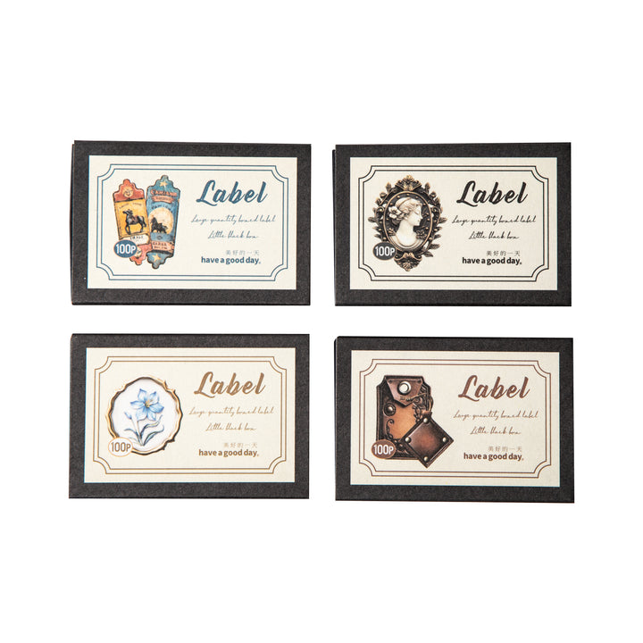 Vintage Little Black Box Label Stickers - Desk Cosmos