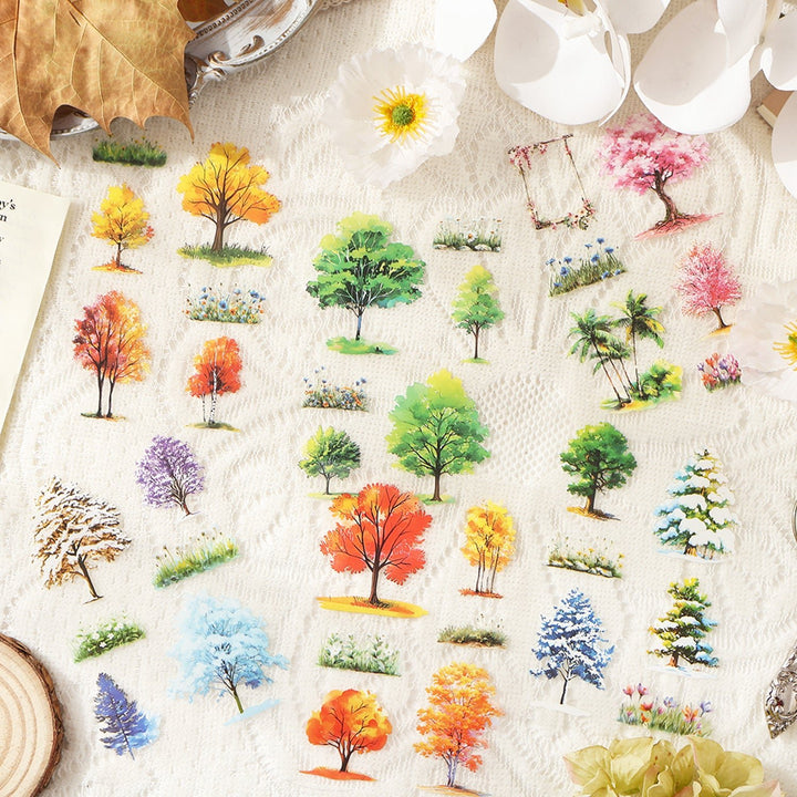 Seasonal Woodland Scenery PET Stickers - Desk Cosmos