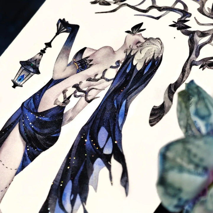 Gothic Night Witch Decorative PET Tape - Desk Cosmos