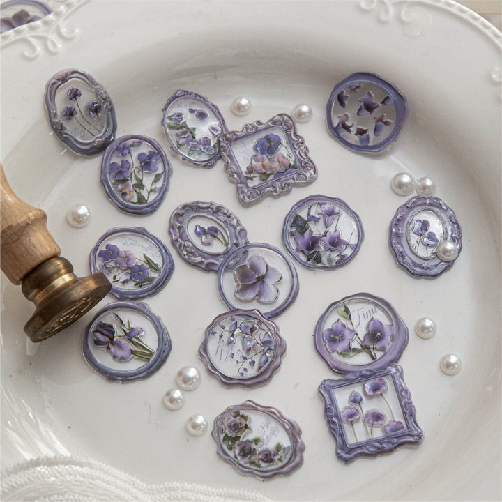 Garden Flowers Wax Seal Epoxy Stickers - Desk Cosmos