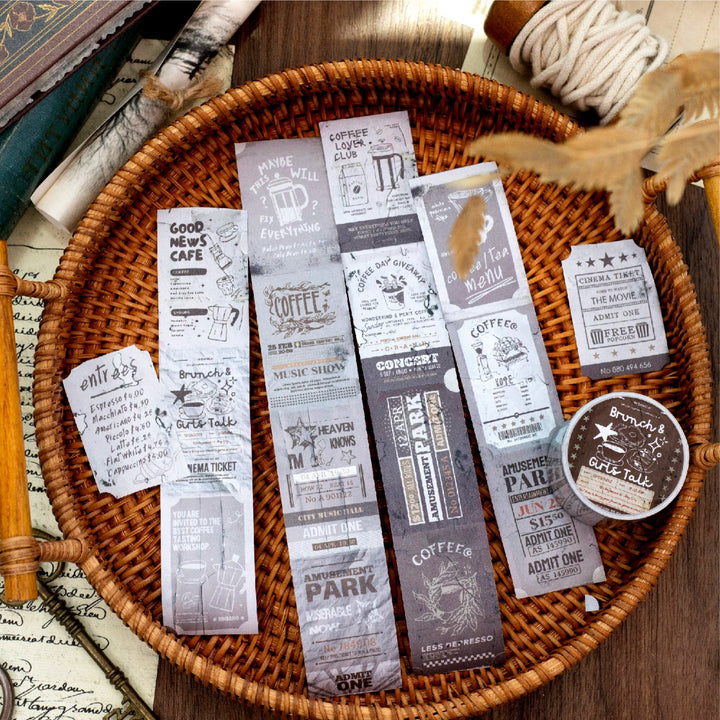 Vintage Ticket Book Paper Stickers - Desk Cosmos