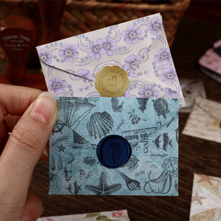 Vintage Envelope and Wax Seal Sticker Set - Desk Cosmos