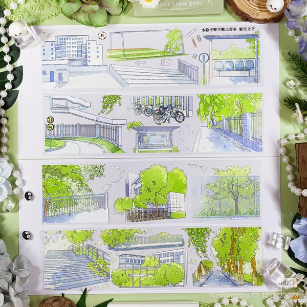 School Scenery PET Tape for Journal