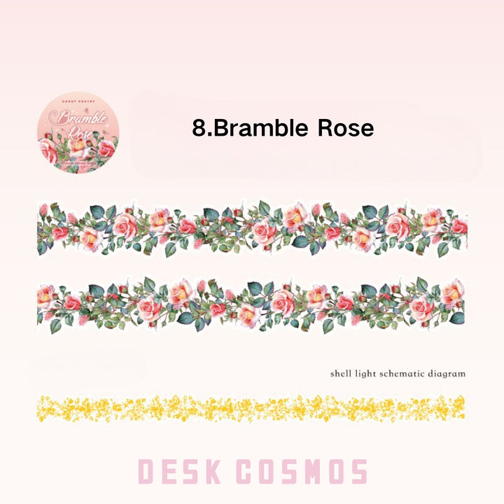 Blossom Dream Series Colorful Blossom PET Stickers for Card Making