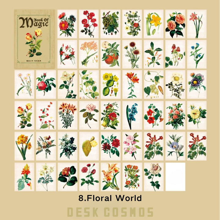 Bean Book Of Magic Floral Fantasy Decorative Collage Notes