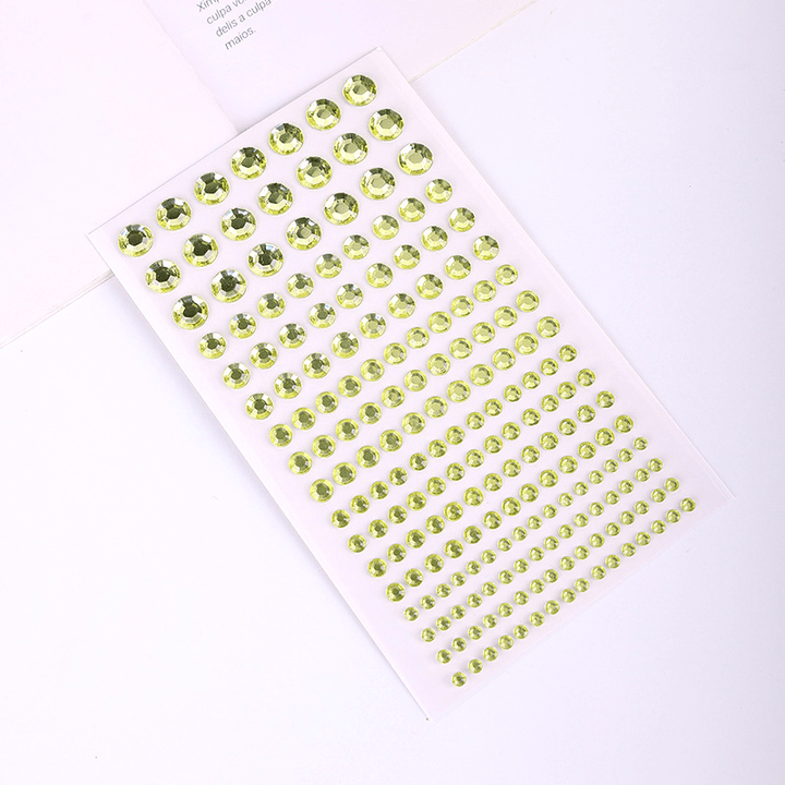 Crystal Sticker Set Light Yellow 3D Crystals Polka Dots Customization