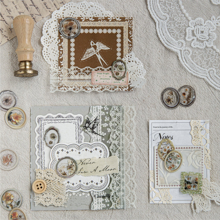 Garden Flowers Wax Seal Epoxy Stickers - Desk Cosmos