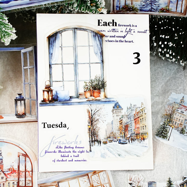 Window Scenery Weather PET Stickers - Desk Cosmos