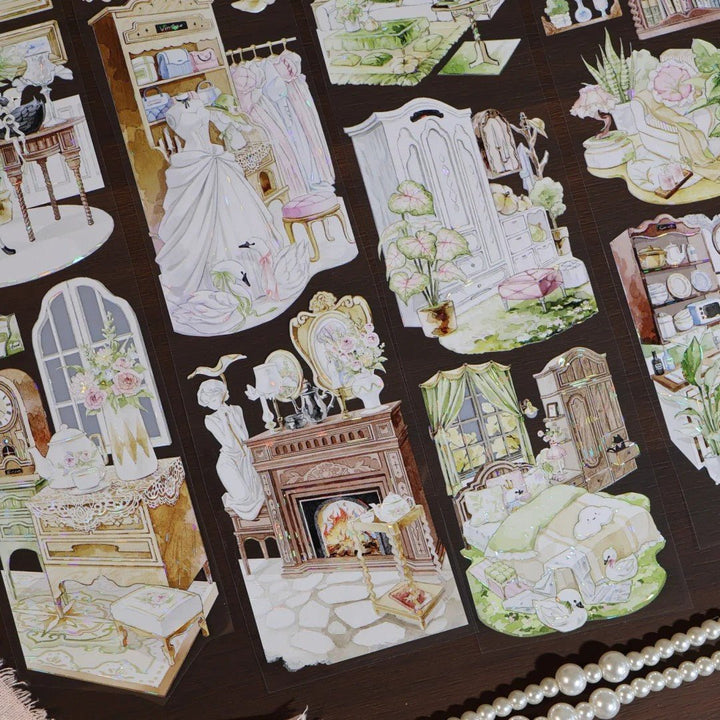 Vintage Furniture Scene PET Tape - Desk Cosmos