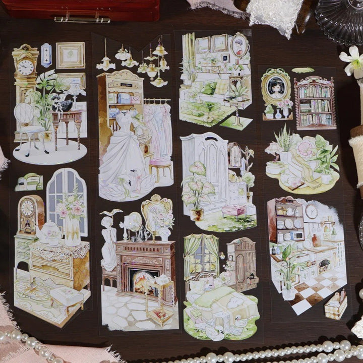 Vintage Furniture Scene PET Tape - Desk Cosmos