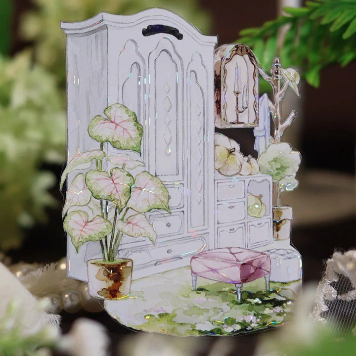 Vintage Furniture Scene PET Tape - Desk Cosmos