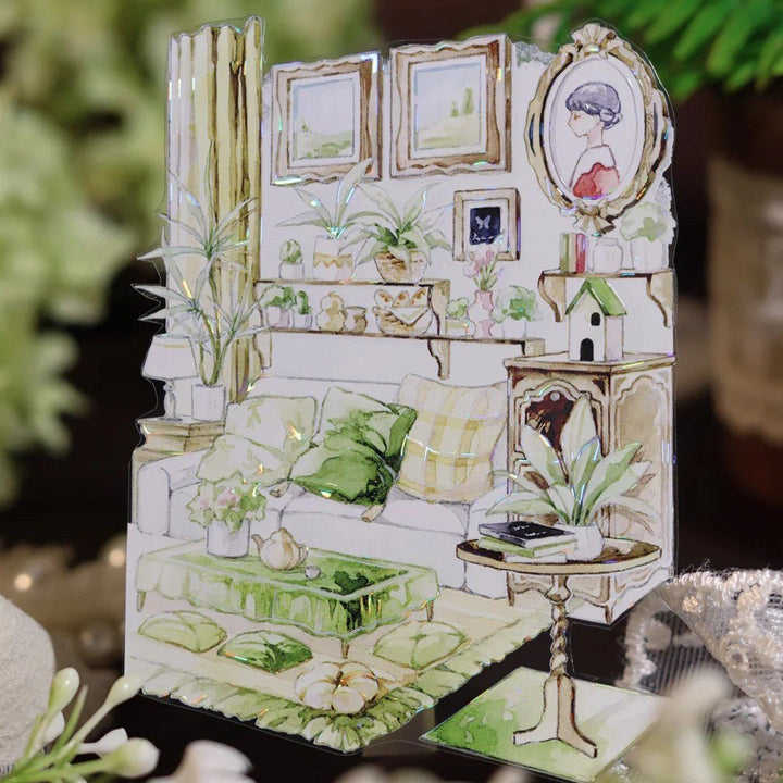 Vintage Furniture Scene PET Tape - Desk Cosmos