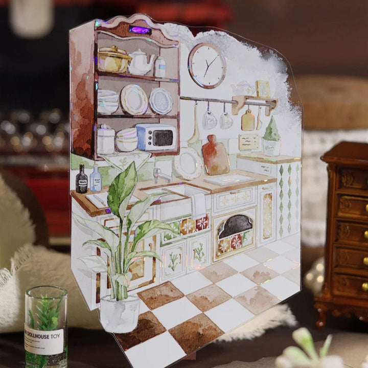 Vintage Furniture Scene PET Tape - Desk Cosmos