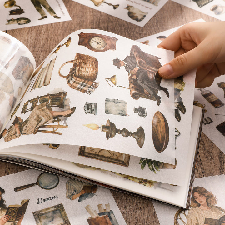 Reading Time Vintage Pre - cut Sticker Book - Desk Cosmos