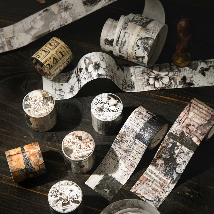 Vintage Washi Tape – Characters, Sheet Music, Manuscripts, Roses - Desk Cosmos