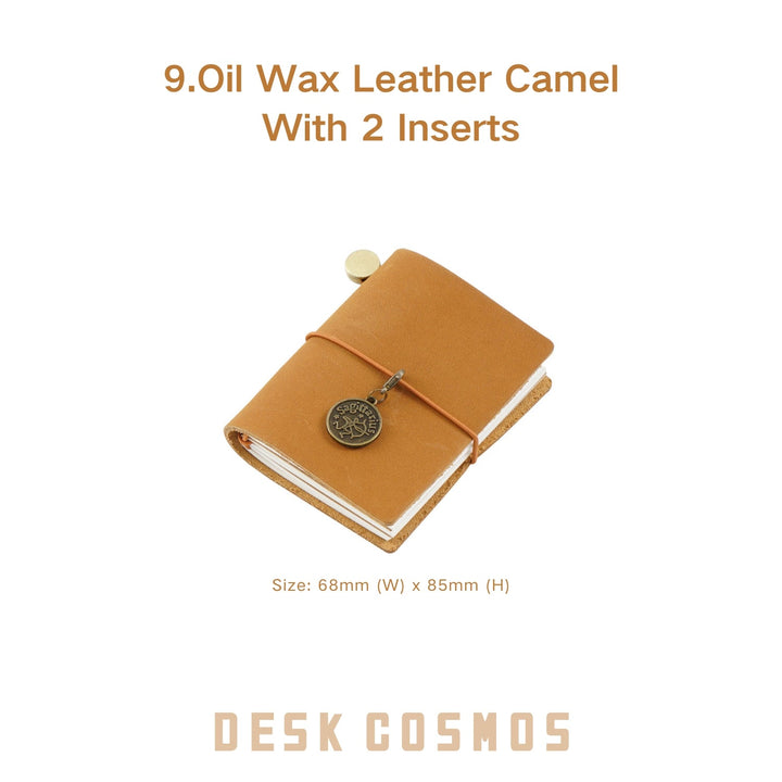 Oil Wax Leather Mini Planner Camel Retro Look
