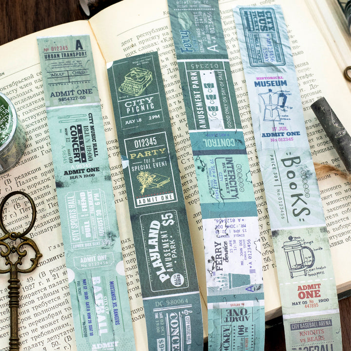 Vintage Ticket Book Paper Stickers - Desk Cosmos