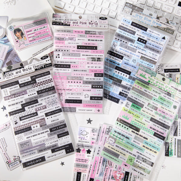 A Collection of Graphemes Series Japanese Text Stickers for Scrapbooking and Decoration