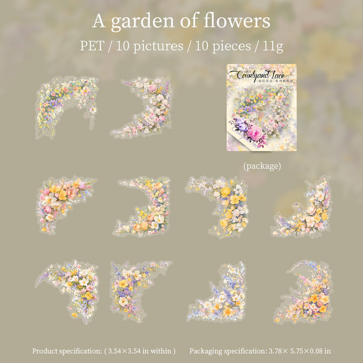 A Garden of Flowers Floral Border Stickers for Planner