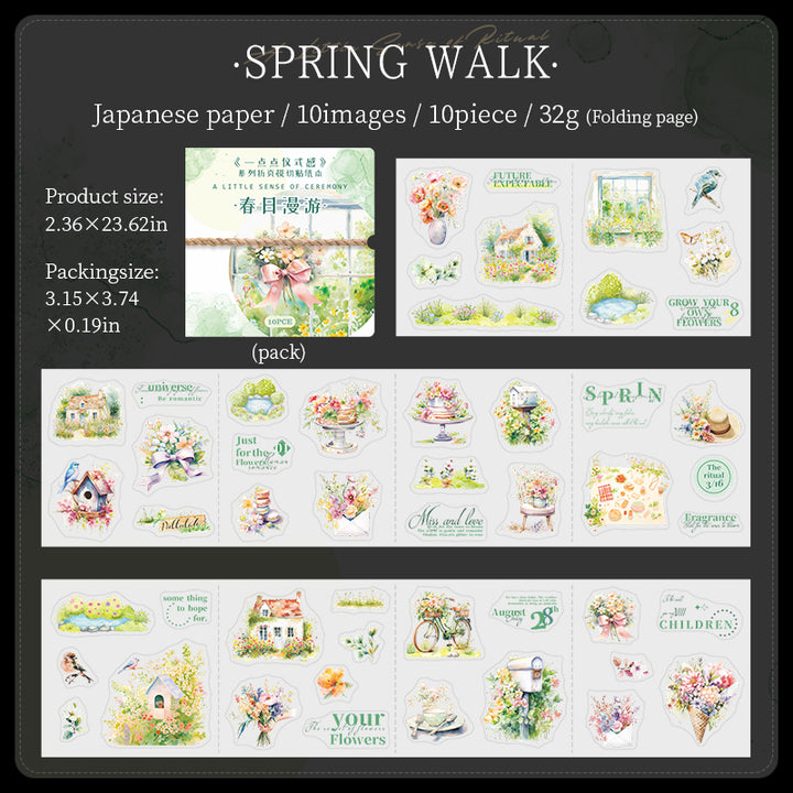 A Little Sense of Ritual Sticker Books Accordion Fold Vintage Ocean Coffee Travel Themes for Scrapbook