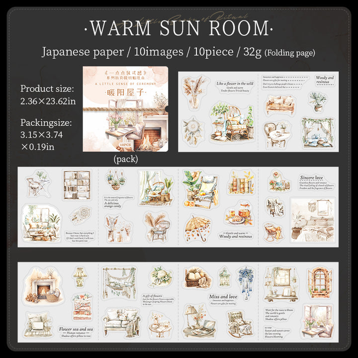 A Little Sense of Ritual Sticker Books for Scrapbook with Ocean Coffee Travel Vintage Themes