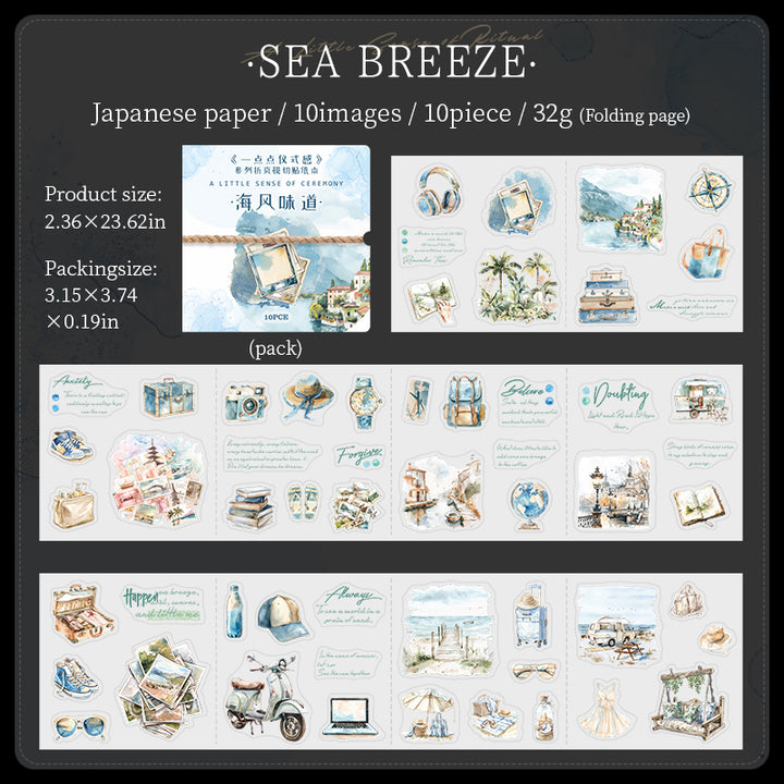 A Little Sense of Ritual Vintage Sticker Books Ocean Coffee Travel Journal for DIY Projects